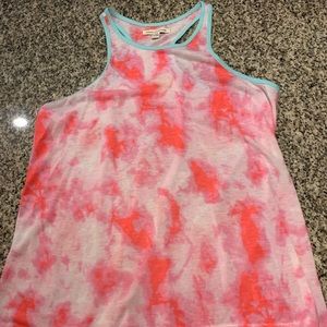 Red tie dye flowy tank